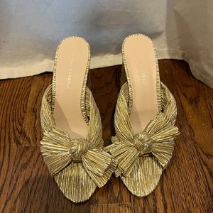 Great condition! Loeffler Randall Penny Gold Pleated Heel